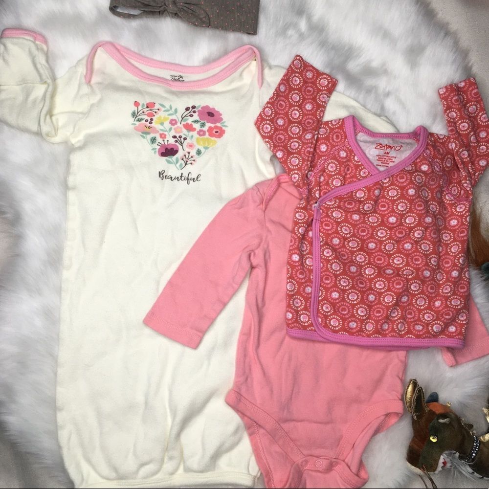 Mixed Brand 6M Pink Organic Cotton Baby Bundle